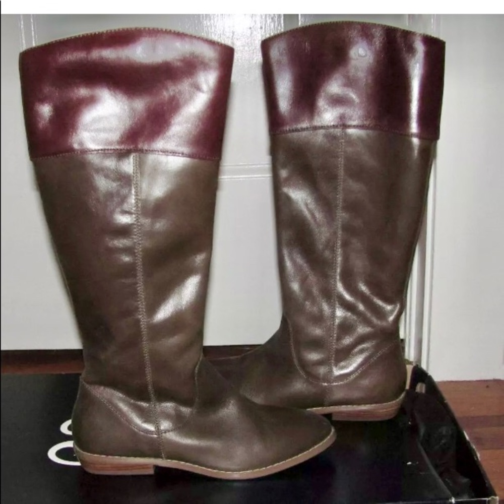 NWB Seychelles Orchestra Leather Green Fall Riding Boots sz 6.5
